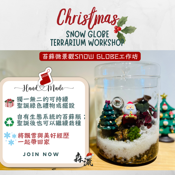Christmas Moss Ecological Bottle SNOW GLOBE Workshop