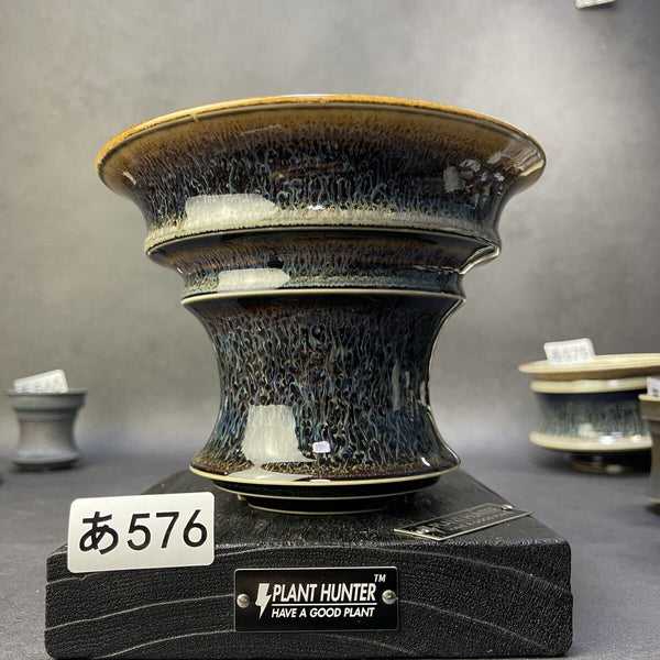 あ576 星雲天目 XL HAND Made 植木鉢 陶器 検（アガベパキプス 姫帝天 黒火 factory 塊根植物 カタチ製作所 invisible raw factory s1211506531