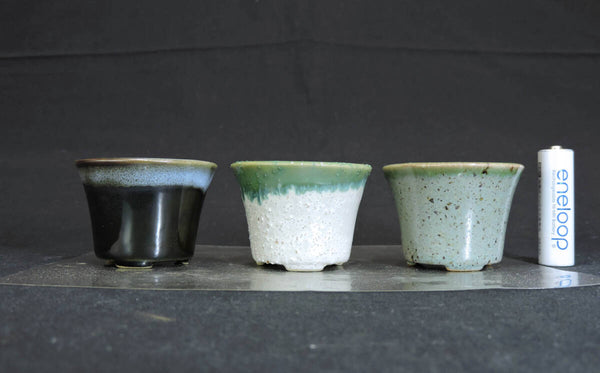 ミニ盆栽鉢 3個セット 直径5.7cm 高さ4.2cm s1203302058