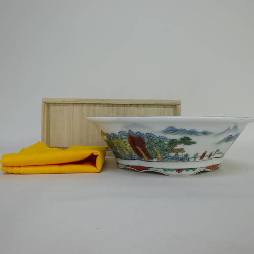 盆栽鉢 青雲 箱布付き 五彩 n1198409985