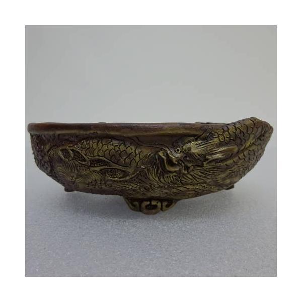 盆栽鉢 谷 嵐山 小型 長辺 約14cm 楕円鉢 浮彫 龍 鯉 リュウ トンボ コイ 紫泥 観賞用  新品 f1198409177