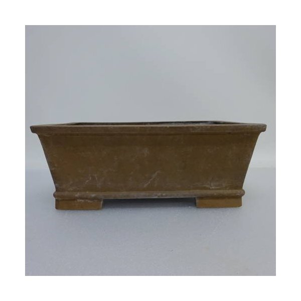 中古盆栽鉢 常滑 銭号 中型 長辺 約34cm 長方鉢 泥物  中古鉢 p1198416137