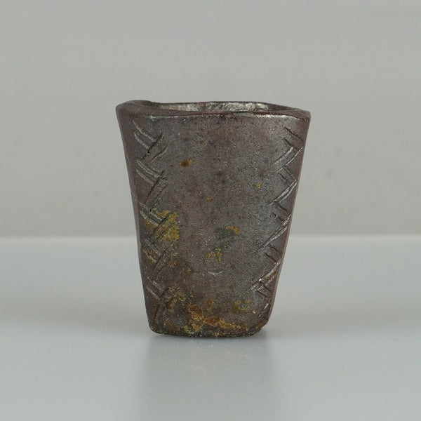 中古 盆栽鉢 落款なし 豆鉢 高さ 約 5cm 丸鉢 彫入 模様 ミニ鉢 観賞用  中古鉢 q1184451759