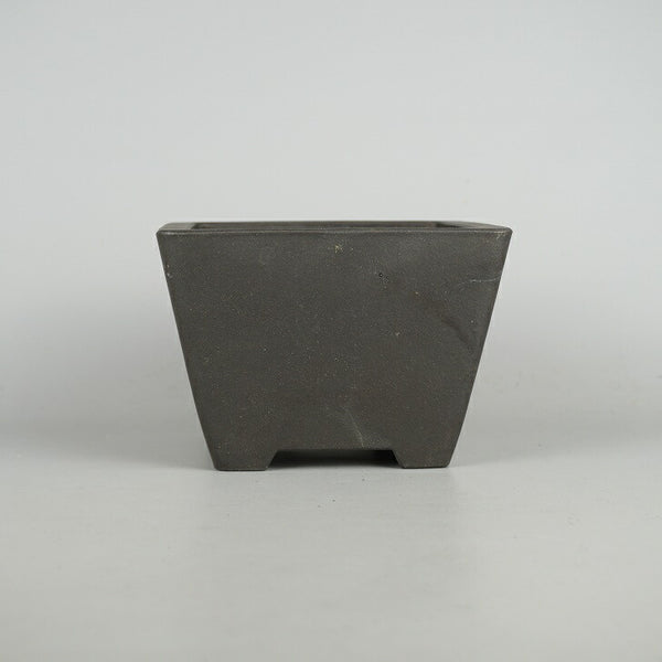 中古盆栽鉢 落款あり 小型 長辺 約 15.2cm 正方鉢 泥物  中古鉢 q1185183642