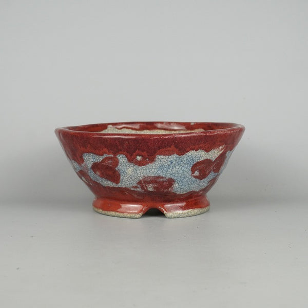 盆栽鉢 文山 越前文山 中型 長辺 約21cm 丸鉢 釉薬  新品 n1198408879