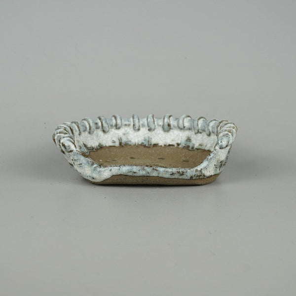 盆栽鉢 文山 越前文山 鯖江園芸 小型 長辺 約 14cm 変形鉢 釉薬 観賞用  新品 h1198425426