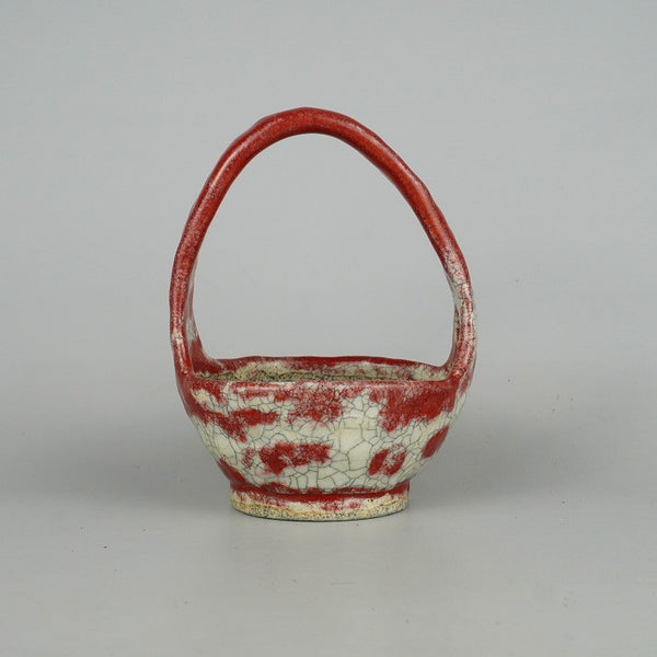 盆栽鉢 文山 越前文山 小型 高さ 約17cm 鯖江園芸 丸鉢 取手付き 釉薬 観賞用  新品 j1198416320