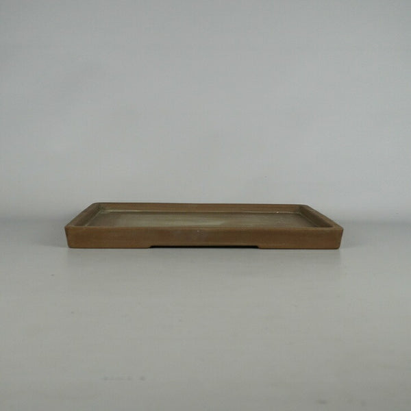 中古 水盤 常滑 山秋 中型 長辺 約30.3cm 長方 鉢 水石 盆栽 花器 泥物  中古 l1198409922