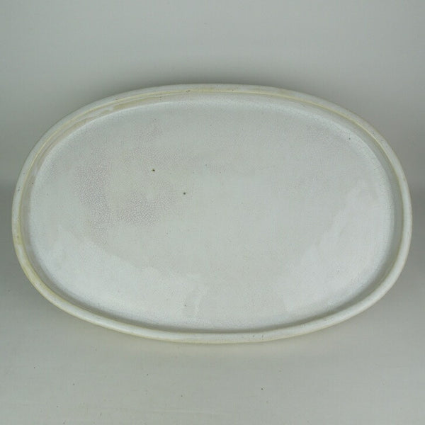 中古水盤 中国宜 大型 長辺 約60cm 楕円 鉢 水石 盆栽 花器 釉薬  中古 p1198416035