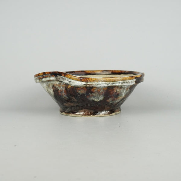 盆栽鉢 文山 越前文山 小型 長辺 約19.5cm 変形 丸鉢 釉薬  新品 w1198415250