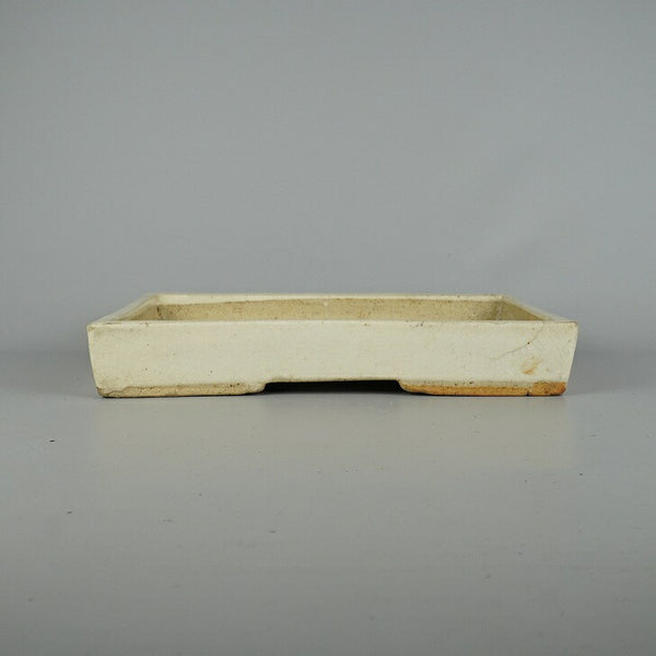 中古 水盤 白交趾 中型 長辺 約29cm 長方 鉢 水石 盆栽 花器  中古 w1198412764