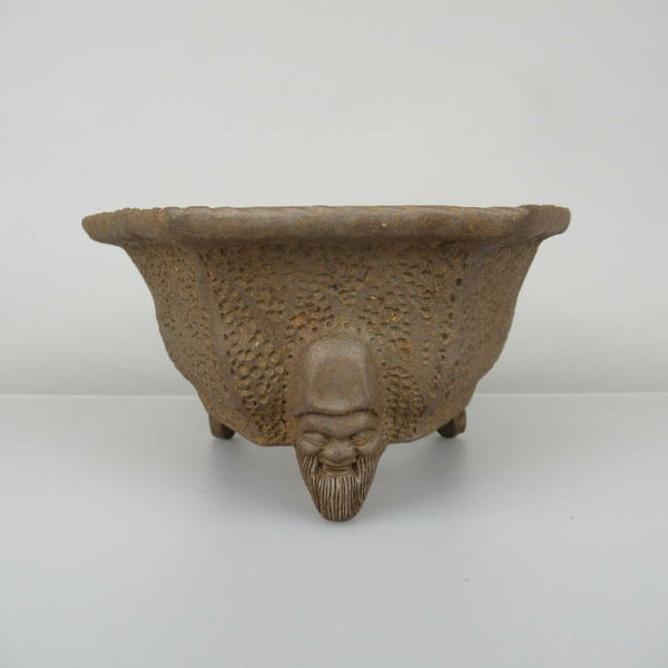 陶雀 鬼宝堂 林陶雀 盆栽鉢 泥鉢 六角 人面足  新品 r1198404182