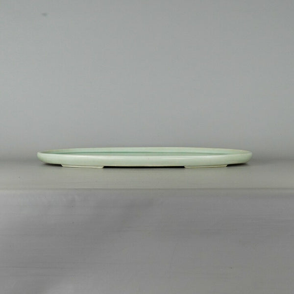 中古水盤 壽悦 大型 長辺 約50cm 楕円 寿悦 小判 鉢 水石 盆栽 花器 青磁  中古 m1198406736