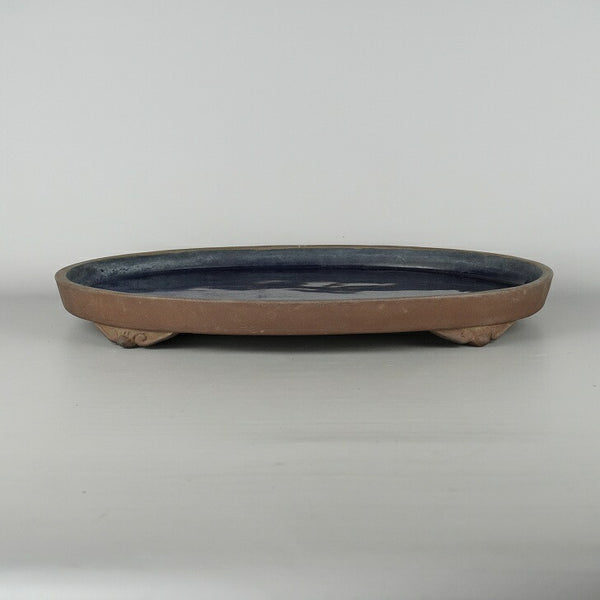中古 水盤 片岡陶園 大型 長辺 約45cm 楕円 鉢 水石 盆栽 花器  中古 d1198423523