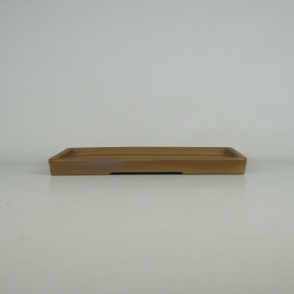 中古 水盤 常滑 山秋 中型 長辺 約22.2cm 長方 鉢 水石 盆栽 花器 泥物  中古 b1198425104