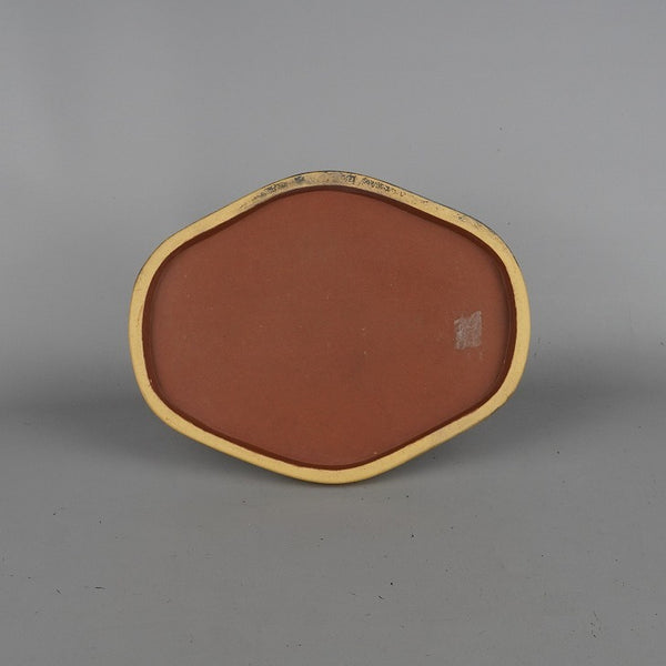 中古 水盤 落款なし 中型 長辺 約21cm 木瓜 鉢 水石 盆栽 花器  中古 w1198409624