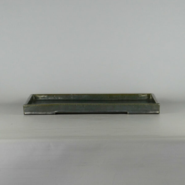 中古 水盤 落款あり 大型 長辺 約46cm 長方 鉢 水石 盆栽 花器  中古 t1198410372