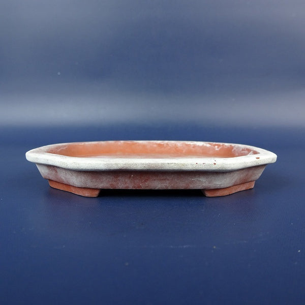 中古 水盤 落款あり 小型 長辺 約9.6cm 長方 鉢 隅切 水石 盆栽 花器 泥物  中古 f1198410532