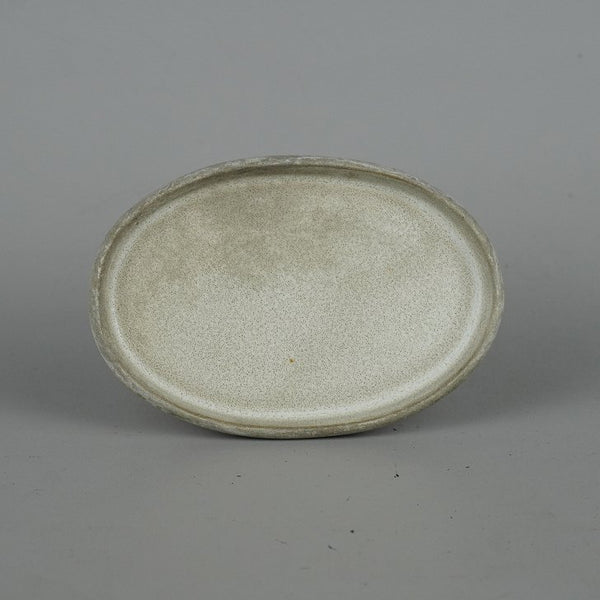 中古 水盤 落款あり 小型 長辺 約12.5cm 楕円 鉢 水石 盆栽 花器  中古 n1198407331