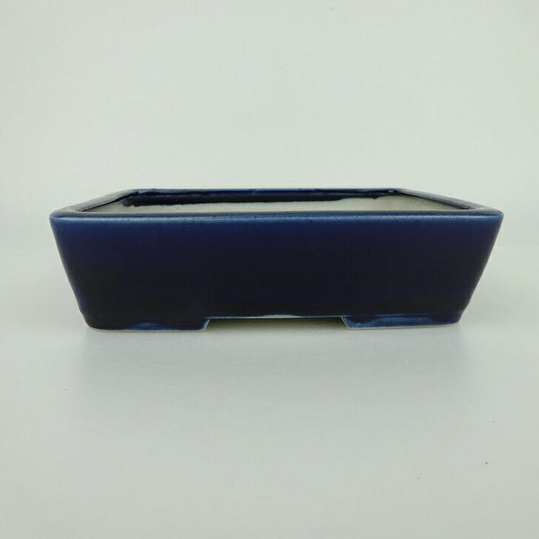 盆栽鉢 青香 小型 長辺 約14.5cm 長方鉢 釉薬 u1198424595