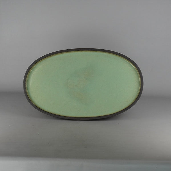 中古 水盤 千交苑 大型 長辺 約 55.5cm 楕円 鉢 水石 盆栽 花器  中古 p1198412399