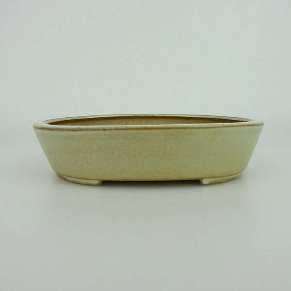 盆栽鉢 青香 小型 長辺 約14.8cm 楕円鉢 釉薬 k1198408129