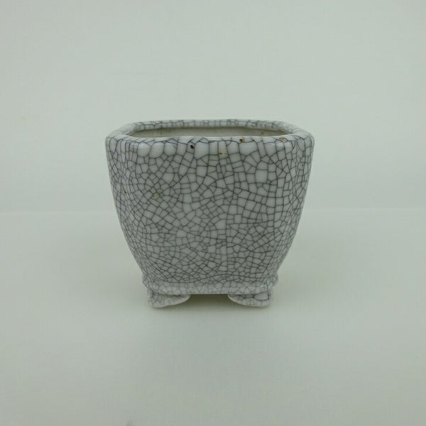 盆栽鉢 青香 小鉢 長辺 約7cm 正方鉢 隅入 雲足 下帯 貫入 釉薬 p1198412841