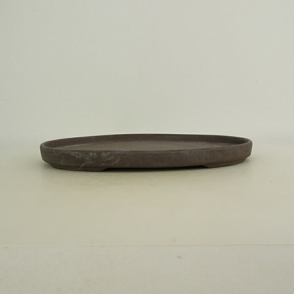 中古 水盤 落款なし 中型 長辺 約 26.2cm 楕円 鉢 水石 盆栽 花器  中古 s1198414135