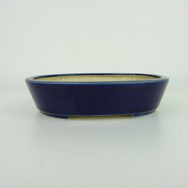 盆栽鉢 青香 小型 長辺 約14.8cm 楕円鉢 釉薬 s1198413287