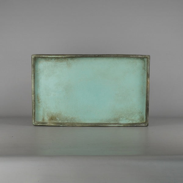 中古 水盤 和泉窯 大型 長辺 約44.5cm 長方 鉢 水石 盆栽 花器  中古 n1198406290