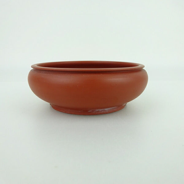 中古 盆栽鉢 石山 小鉢 長辺 約9.8cm 丸鉢 縁付 袋式 泥物  中古鉢 j1198414131