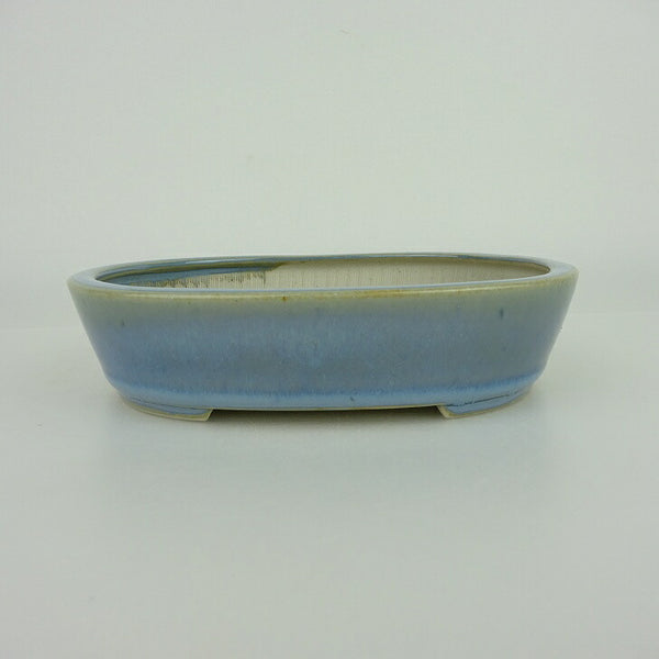 盆栽鉢 青香 小型 長辺 約14.8cm 楕円鉢 釉薬 h1198427316