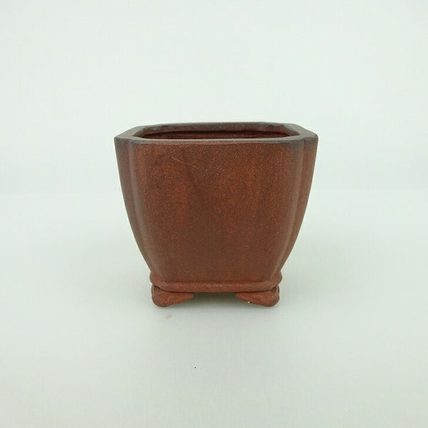 盆栽鉢 青香 小鉢 長辺 約6.5cm 正方鉢 隅入 雲足 下帯 泥物 t1198406146