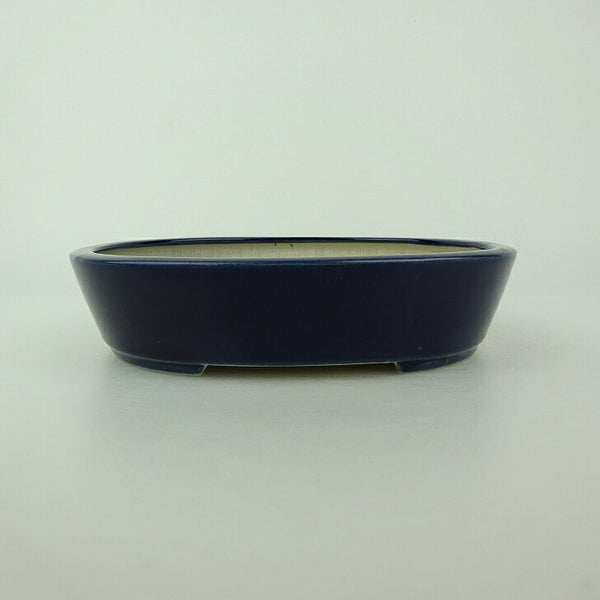 盆栽鉢 青香 小型 長辺 約14.8cm 楕円鉢 釉薬 s1198410339