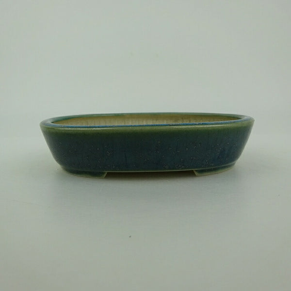 盆栽鉢 青香 小型 長辺 約10cm 楕円鉢 釉薬 s1198416661