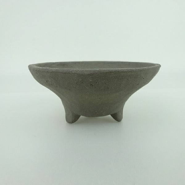 中古 盆栽鉢 誠文窯 小型 長辺 約10.3cm 丸鉢 泥物  中古鉢 n1198409374