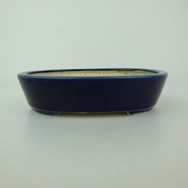 盆栽鉢 青香 小型 長辺 約14.8cm 楕円鉢 釉薬 m1198406932