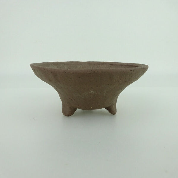 中古 盆栽鉢 誠文窯 小型 長辺 約10.3cm 丸鉢 泥物  中古鉢 g1198416636