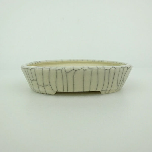 盆栽鉢 青香 小鉢 長辺 約9cm 楕円鉢 貫入 釉薬 x1198417500