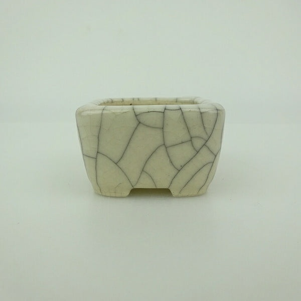 盆栽鉢 青香 豆鉢 長辺 約4.4cm 正方鉢 貫入 釉薬 f1198412466