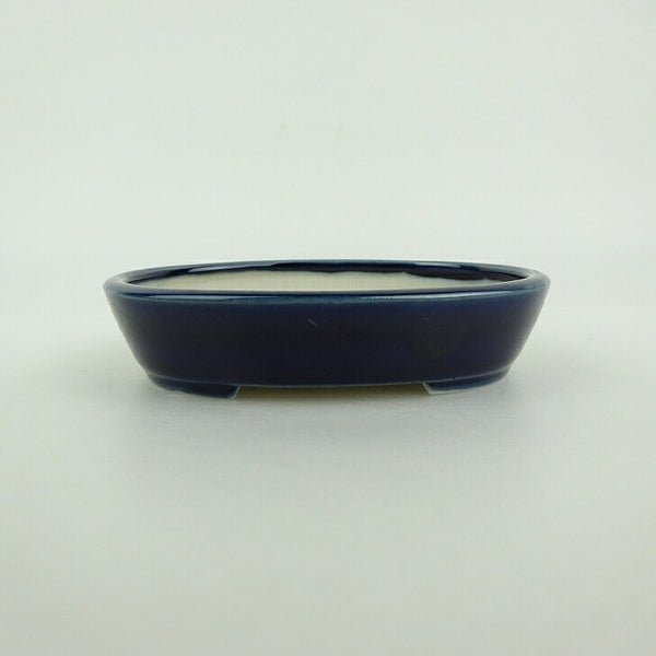 盆栽鉢 青香 小型 長辺 約9.9cm 楕円鉢 釉薬 o1198422291
