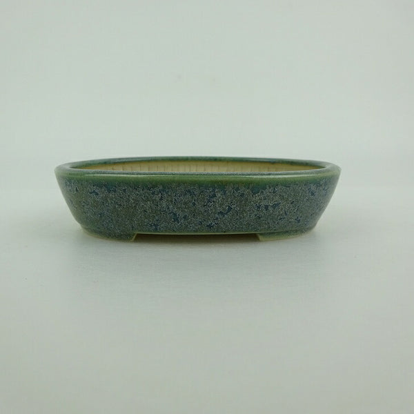 盆栽鉢 青香 小型 長辺 約10cm 楕円鉢 釉薬 s1198412343