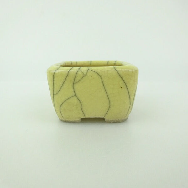 盆栽鉢 青香 豆鉢 長辺 約4.5cm 正方鉢 貫入 釉薬 q1198413525