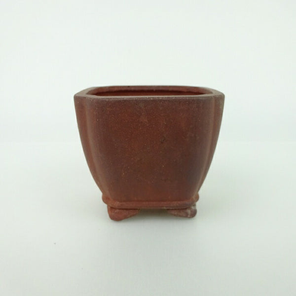 盆栽鉢 青香 小鉢 長辺 約6.8cm 正方鉢 隅入 雲足 下帯 落款なし 泥物 1198401346