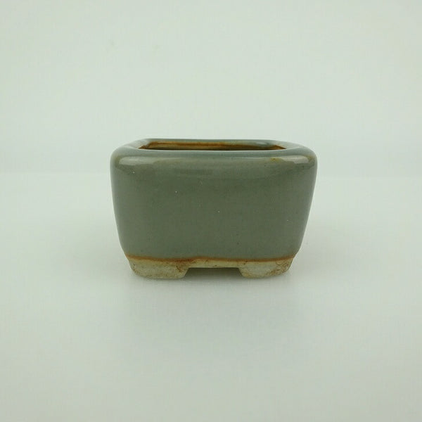 盆栽鉢 青香 豆鉢 長辺 約4.5cm 正方鉢 釉薬 u1198428116