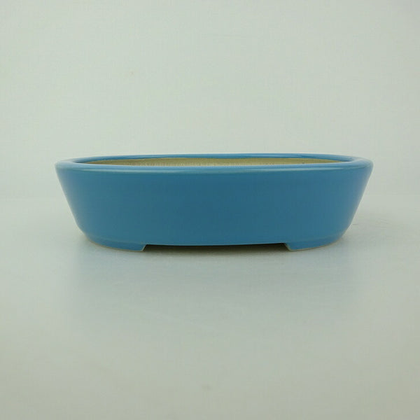 盆栽鉢 青香 小型 長辺 約14.5cm 楕円鉢 釉薬 o1198421927