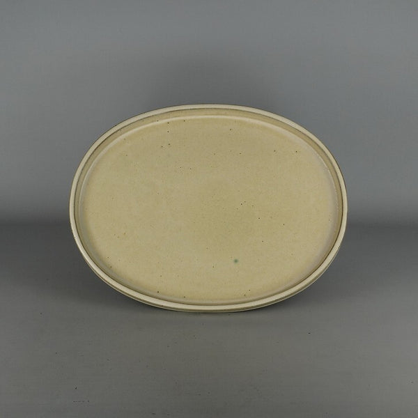 中古 水盤 山秋 松泉焼 大型 長辺 約44.5cm 楕円 鉢 水石 盆栽 花器  中古 q1198411785