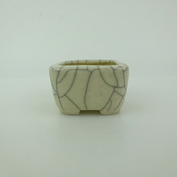 盆栽鉢 青香 豆鉢 長辺 約4.5cm 正方鉢 貫入 釉薬 c1198403242