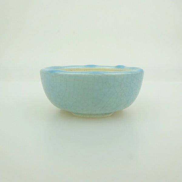盆栽鉢 青香 小鉢 長辺 約6.1cm 丸鉢 貫入 釉薬 e1198414073