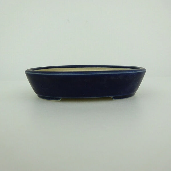 盆栽鉢 青香 小鉢 長辺 約10.1cm 楕円鉢 釉薬 x1198416111